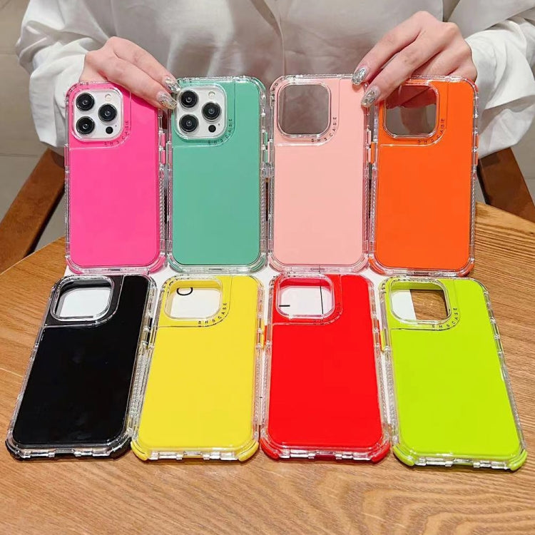 Dreamland 3 in 1 Solid Color Transparent Frame PC + TPU Phone Case, For iPhone 16 Pro Max, For iPhone 16 Pro, For iPhone 16 Plus, For iPhone 16