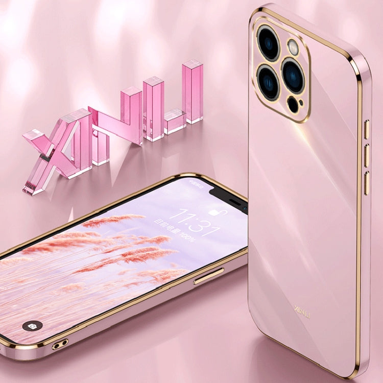 XINLI Straight Edge 6D Electroplate TPU Phone Case, For iPhone 15 Pro Max, For iPhone 15 Pro, For iPhone 15 Plus, For iPhone 15