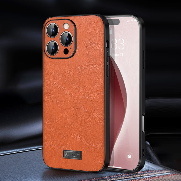 SULADA Shockproof TPU Hybrid Handmade Leather Phone Case, For iPhone 16 Pro Max, For iPhone 16 Pro, For iPhone 16 Plus, For iPhone 16, For iPhone 15 Pro Max