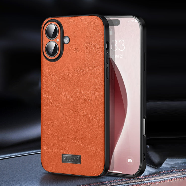 SULADA Shockproof TPU Hybrid Handmade Leather Phone Case, For iPhone 16 Pro Max, For iPhone 16 Pro, For iPhone 16 Plus, For iPhone 16, For iPhone 15 Pro Max