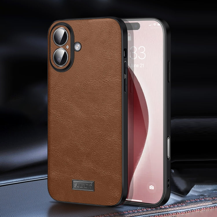 SULADA Shockproof TPU Hybrid Handmade Leather Phone Case, For iPhone 16 Pro Max, For iPhone 16 Pro, For iPhone 16 Plus, For iPhone 16, For iPhone 15 Pro Max