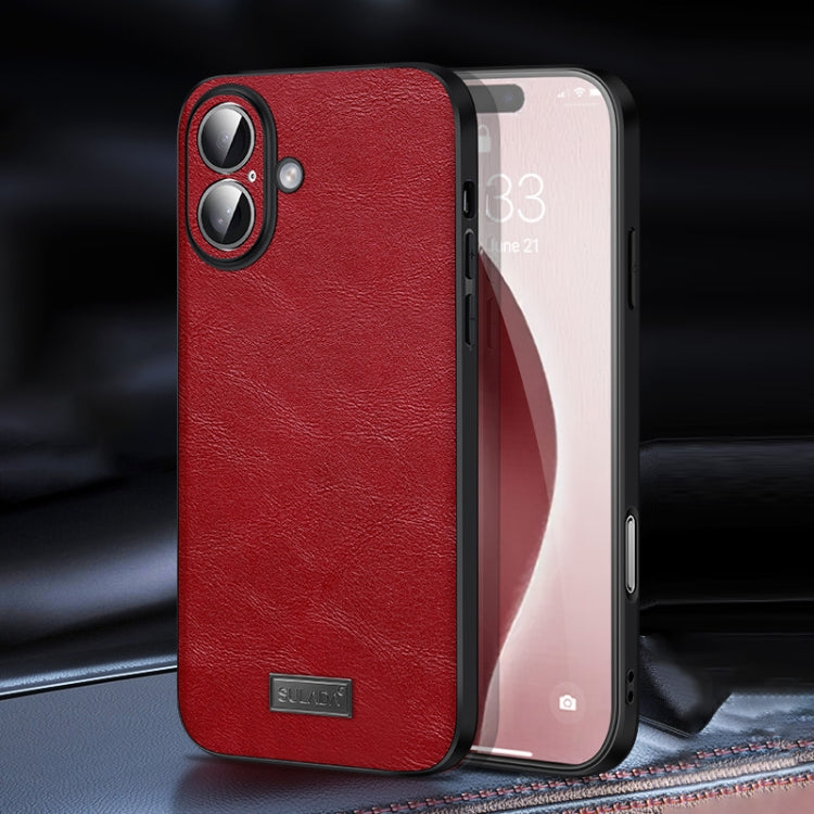 SULADA Shockproof TPU Hybrid Handmade Leather Phone Case, For iPhone 16 Pro Max, For iPhone 16 Pro, For iPhone 16 Plus, For iPhone 16, For iPhone 15 Pro Max