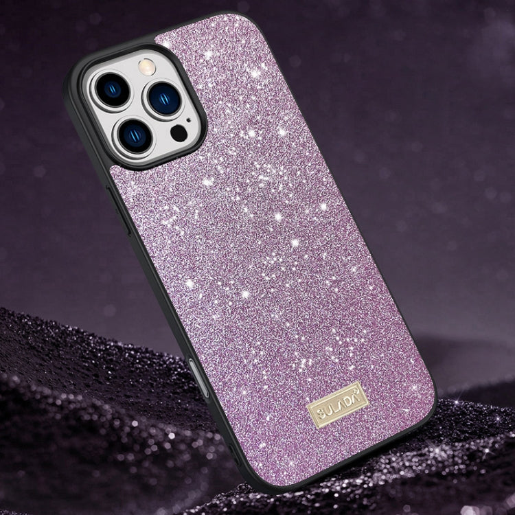 SULADA Glittery PC Hybrid TPU Handmade Leather Phone Case, For iPhone 16 Pro Max, For iPhone 16 Pro, For iPhone 16 Plus, For iPhone 16, For iPhone 15 Pro Max, For iPhone 15 Pro