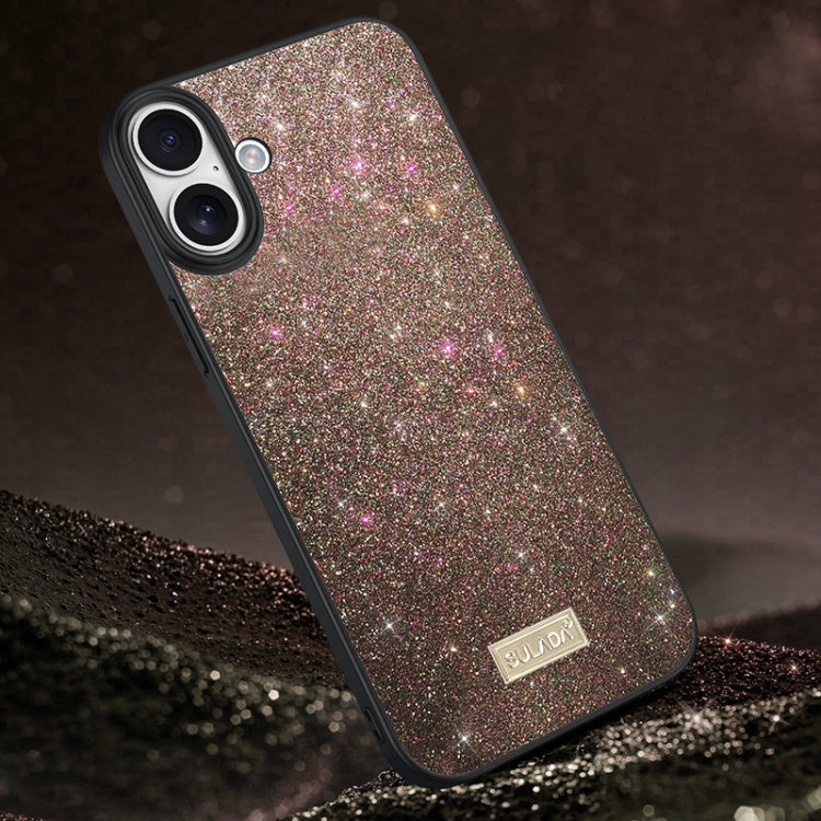 SULADA Glittery PC Hybrid TPU Handmade Leather Phone Case, For iPhone 16 Pro Max, For iPhone 16 Pro, For iPhone 16 Plus, For iPhone 16, For iPhone 15 Pro Max, For iPhone 15 Pro