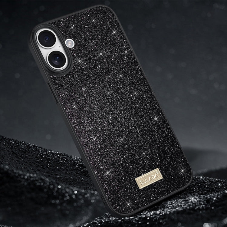 SULADA Glittery PC Hybrid TPU Handmade Leather Phone Case, For iPhone 16 Pro Max, For iPhone 16 Pro, For iPhone 16 Plus, For iPhone 16, For iPhone 15 Pro Max, For iPhone 15 Pro