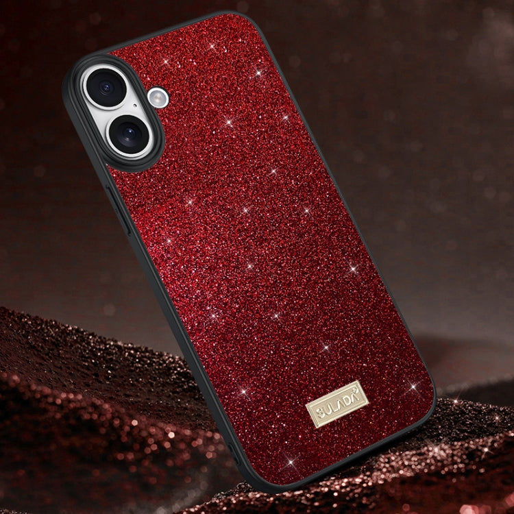 SULADA Glittery PC Hybrid TPU Handmade Leather Phone Case, For iPhone 16 Pro Max, For iPhone 16 Pro, For iPhone 16 Plus, For iPhone 16, For iPhone 15 Pro Max, For iPhone 15 Pro