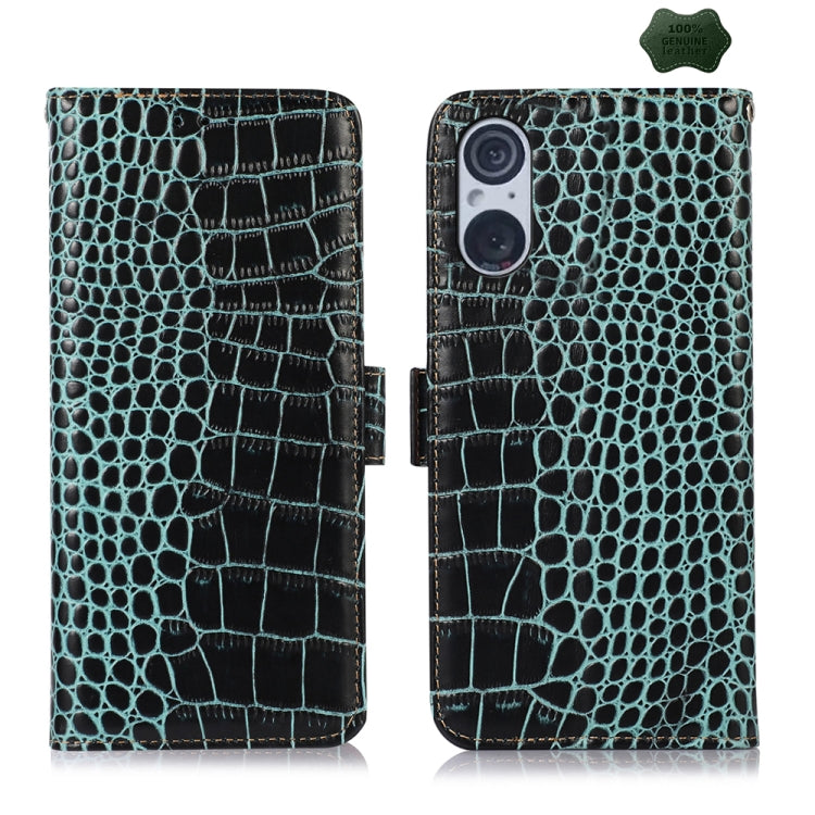 Crocodile Top Layer Cowhide Leather Phone Case, For Sony Xperia 10 VI, For Sony Xperia 1 VI, For Sony Xperia 5 VI, For Sony Xperia 5 V