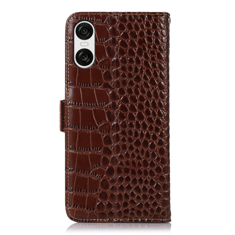 Crocodile Top Layer Cowhide Leather Phone Case, For Sony Xperia 10 VI, For Sony Xperia 1 VI, For Sony Xperia 5 VI, For Sony Xperia 5 V