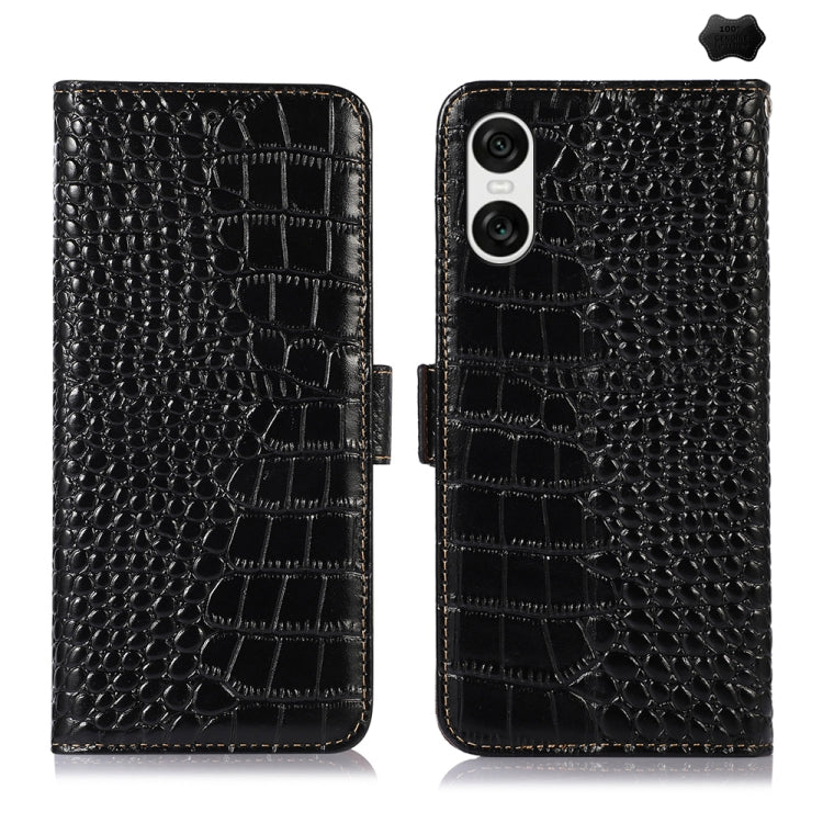 Crocodile Top Layer Cowhide Leather Phone Case, For Sony Xperia 10 VI, For Sony Xperia 1 VI, For Sony Xperia 5 VI, For Sony Xperia 5 V