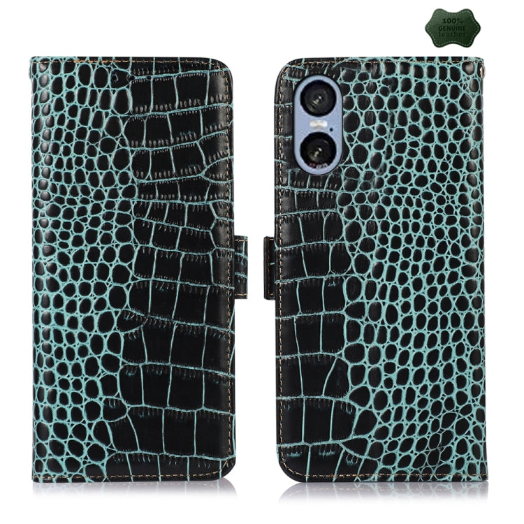 Crocodile Top Layer Cowhide Leather Phone Case, For Sony Xperia 10 VI, For Sony Xperia 1 VI, For Sony Xperia 5 VI, For Sony Xperia 5 V