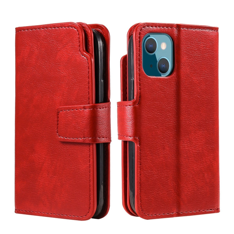 Tri-Fold 9-Card Wallets Leather Phone Case, For iPhone 15 Plus, For iPhone 15