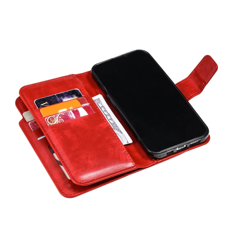 Tri-Fold 9-Card Wallets Leather Phone Case, For iPhone 15 Pro Max, For iPhone 15 Pro, For iPhone 15 Plus, For iPhone 15