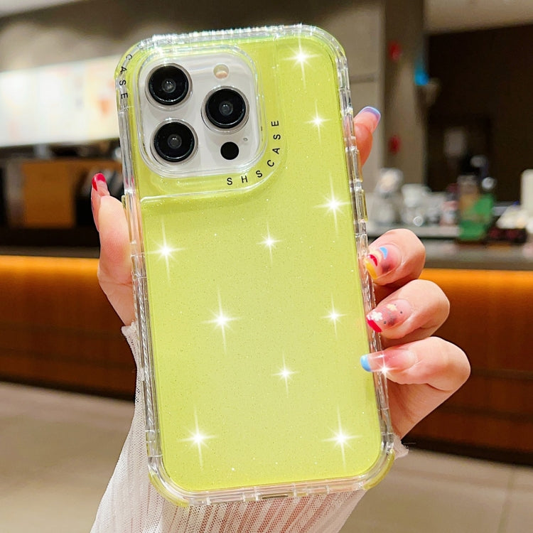 Glitter Powder 3-in-1 TPU + PC Phone Case, For iPhone 16 Pro Max, For iPhone 16 Pro, For iPhone 16 Plus, For iPhone 16, For iPhone 15 Pro Max, For iPhone 15 Pro