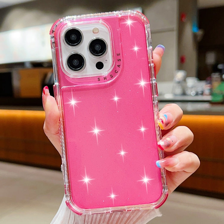 Glitter Powder 3-in-1 TPU + PC Phone Case, For iPhone 16 Pro Max, For iPhone 16 Pro, For iPhone 16 Plus, For iPhone 16, For iPhone 15 Pro Max, For iPhone 15 Pro, For iPhone 15 Plus, For iPhone 15