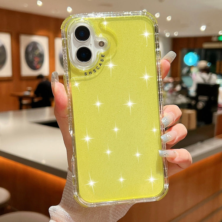 Glitter Powder 3-in-1 TPU + PC Phone Case, For iPhone 16 Pro Max, For iPhone 16 Pro, For iPhone 16 Plus, For iPhone 16, For iPhone 15 Pro Max, For iPhone 15 Pro