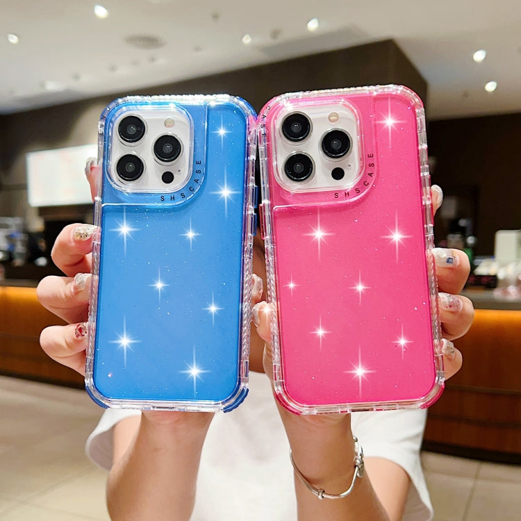 Glitter Powder 3-in-1 TPU + PC Phone Case, For iPhone 16 Pro Max, For iPhone 16 Pro, For iPhone 16 Plus, For iPhone 16, For iPhone 15 Pro Max, For iPhone 15 Pro, For iPhone 15 Plus, For iPhone 15