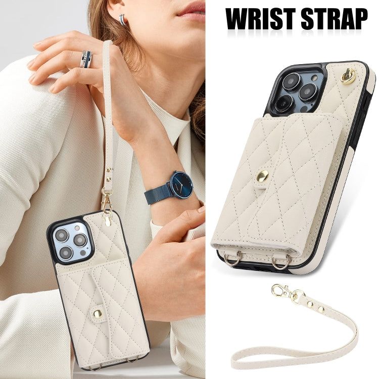 Crossbody Rhombic Horizontal Wallet Leather Phone Case, For iPhone 15 Pro Max, For iPhone 15 Pro, For iPhone 15 Plus, For iPhone 15