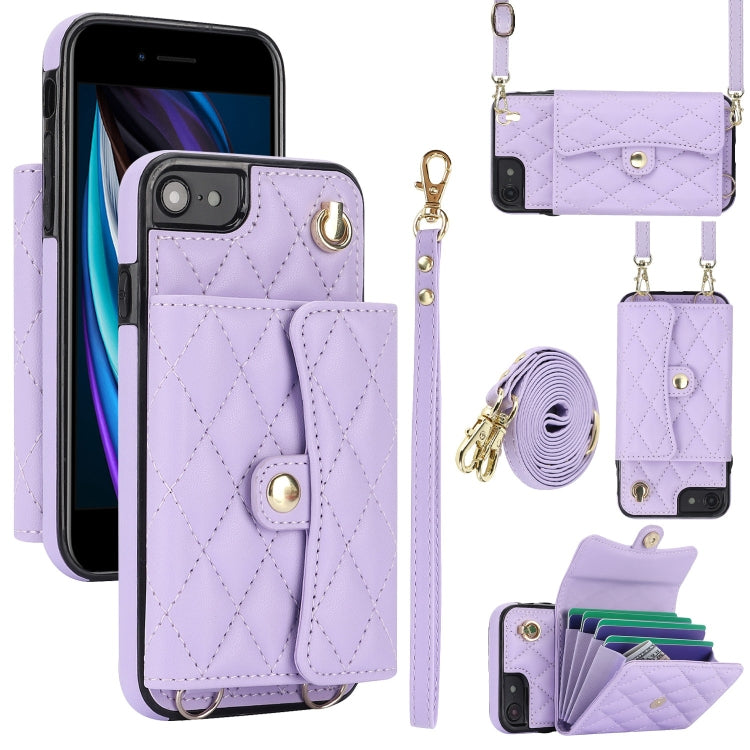 Crossbody Rhombic Horizontal Wallet Leather Phone Case