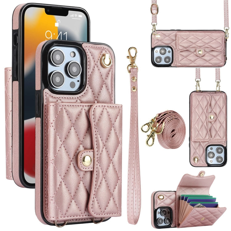 Crossbody Rhombic Horizontal Wallet Leather Phone Case