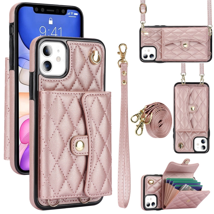 Crossbody Rhombic Horizontal Wallet Leather Phone Case, For iPhone 11 Pro Max, For iPhone 11, For iPhone 11 Pro, For iPhone XS / X, For iPhone XR