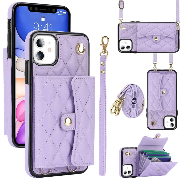 Crossbody Rhombic Horizontal Wallet Leather Phone Case