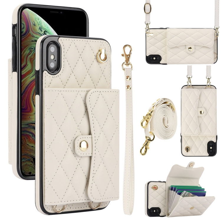 Crossbody Rhombic Horizontal Wallet Leather Phone Case, For iPhone 11 Pro Max, For iPhone 11, For iPhone 11 Pro, For iPhone XS / X, For iPhone XR