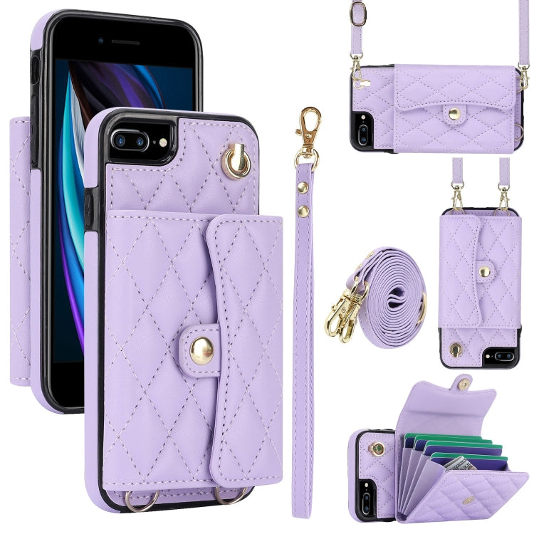Crossbody Rhombic Horizontal Wallet Leather Phone Case