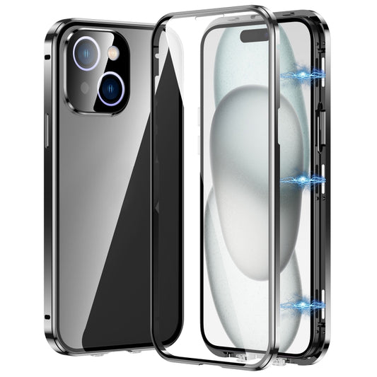 Magnetic Double-buckle HD Tempered Glass Phone Case, For iPhone 15 Plus, For iPhone 15, For iPhone 13 Pro Max, For iPhone 13 Pro, For iPhone 13, For iPhone 12