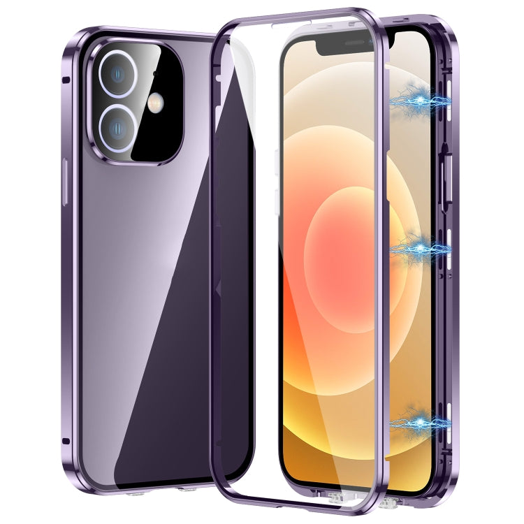 Magnetic Double-buckle HD Tempered Glass Phone Case, For iPhone 15 Plus, For iPhone 15, For iPhone 13 Pro Max, For iPhone 13 Pro, For iPhone 13, For iPhone 12