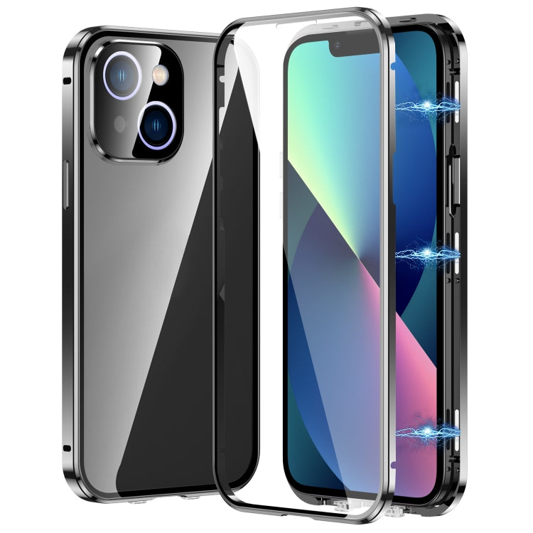 Magnetic Double-buckle HD Tempered Glass Phone Case, For iPhone 15 Plus, For iPhone 15, For iPhone 13 Pro Max, For iPhone 13 Pro, For iPhone 13, For iPhone 12