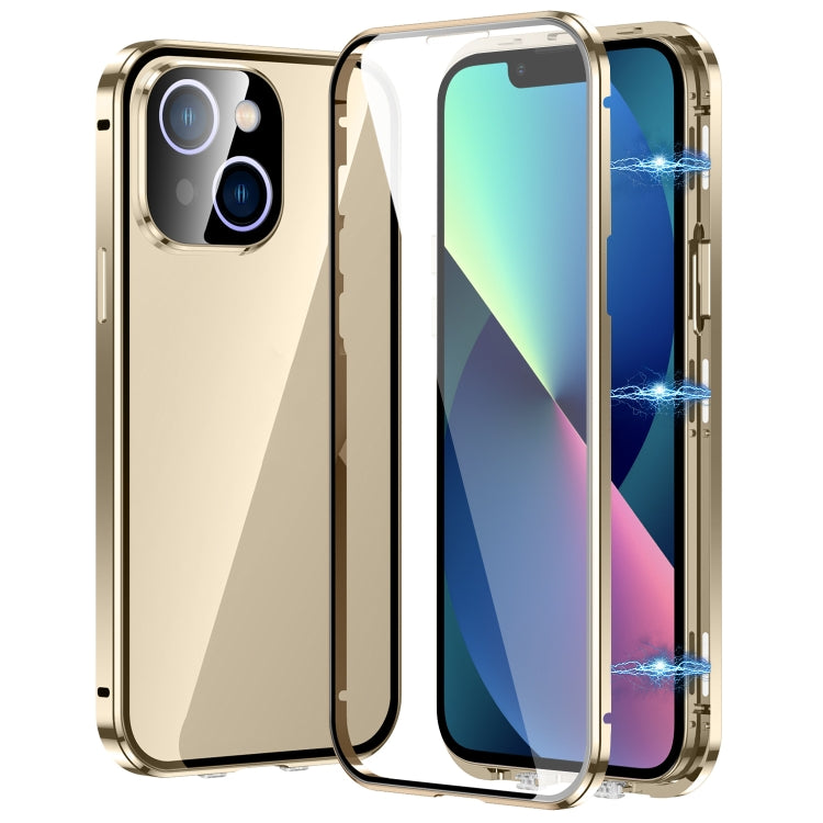 Magnetic Double-buckle HD Tempered Glass Phone Case, For iPhone 15 Plus, For iPhone 15, For iPhone 13 Pro Max, For iPhone 13 Pro, For iPhone 13, For iPhone 12