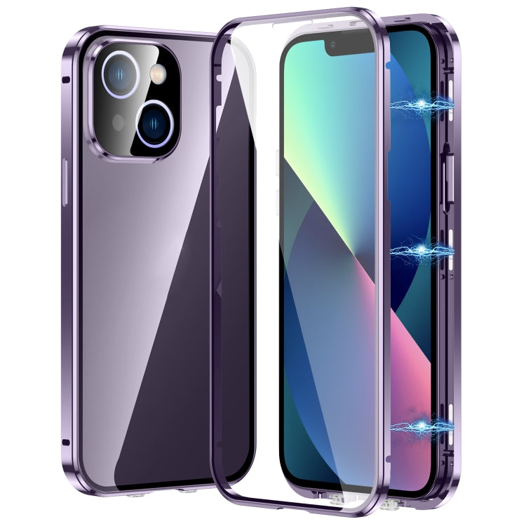 Magnetic Double-buckle HD Tempered Glass Phone Case, For iPhone 15 Plus, For iPhone 15, For iPhone 13 Pro Max, For iPhone 13 Pro, For iPhone 13, For iPhone 12