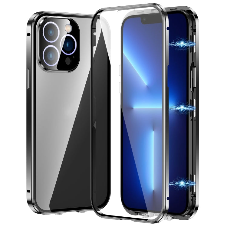 Magnetic Double-buckle HD Tempered Glass Phone Case, For iPhone 15 Plus, For iPhone 15, For iPhone 13 Pro Max, For iPhone 13 Pro, For iPhone 13, For iPhone 12