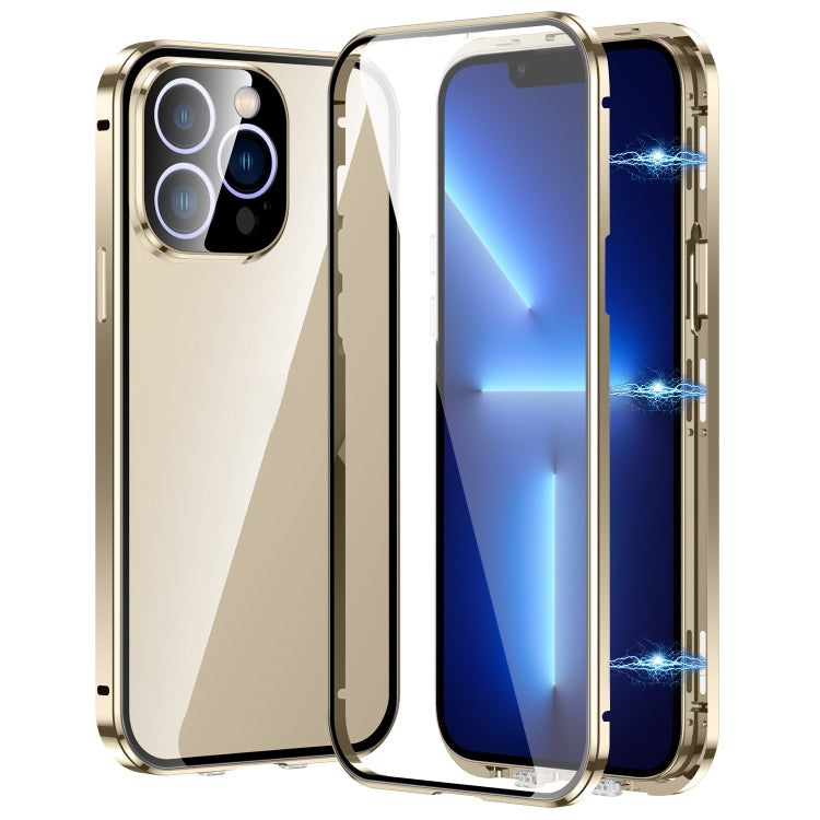 Magnetic Double-buckle HD Tempered Glass Phone Case, For iPhone 15 Plus, For iPhone 15, For iPhone 13 Pro Max, For iPhone 13 Pro, For iPhone 13, For iPhone 12