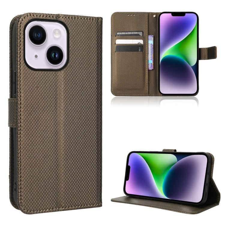 Diamond Texture Leather Phone Case, For iPhone 15 Plus, For iPhone 15