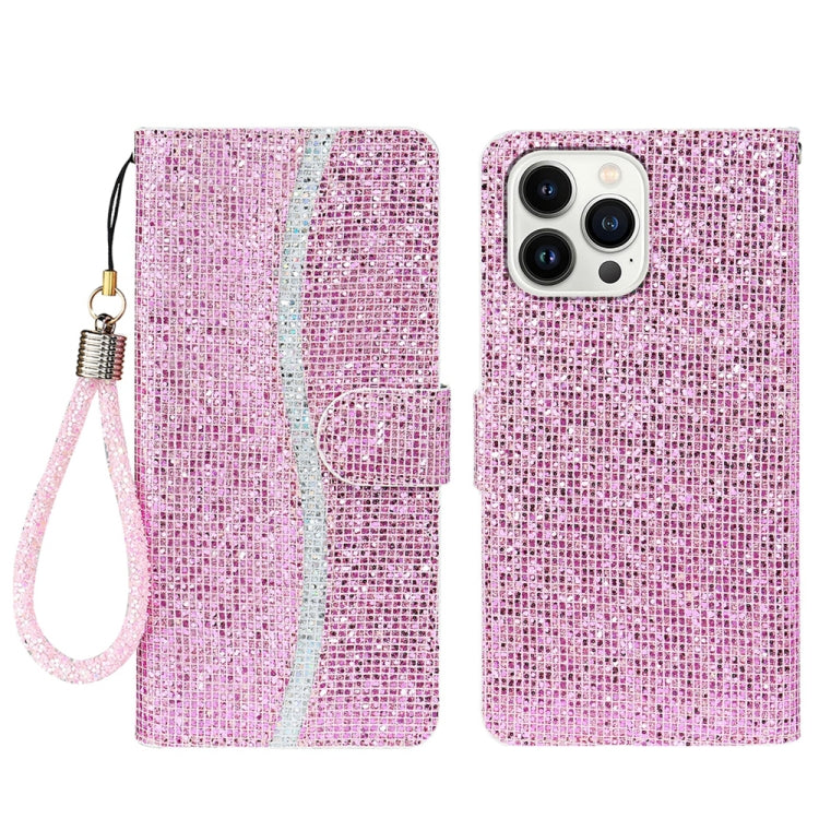 Glitter Powder Filp Leather Phone Case, For iPhone 16 Pro Max, For iPhone 16 Pro, For iPhone 16 Plus, For iPhone 16, For iPhone 15 Pro Max, For iPhone 15 Pro