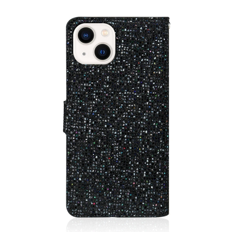 Glitter Powder Filp Leather Phone Case, For iPhone 15 Plus, For iPhone 15