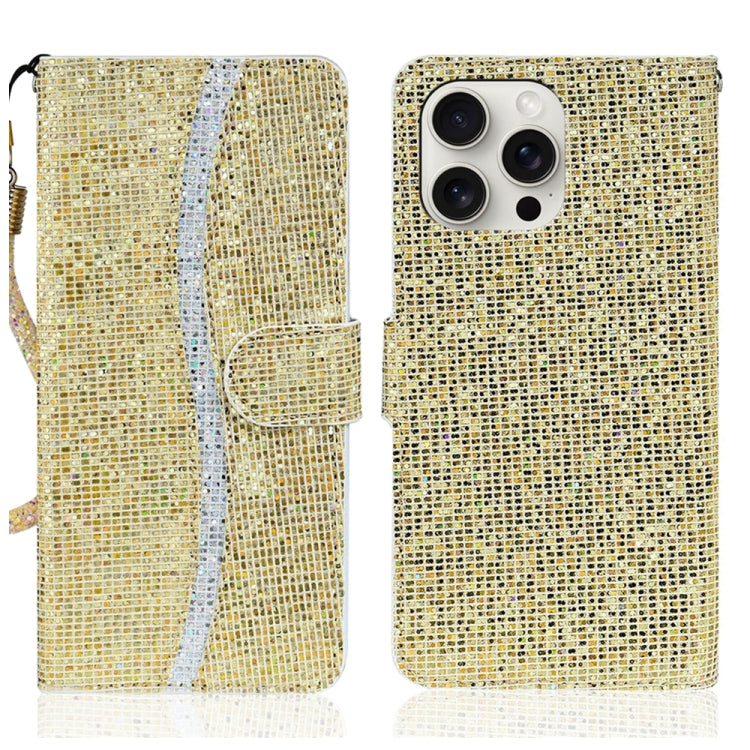 Glitter Powder Filp Leather Phone Case, For iPhone 16 Pro Max, For iPhone 16 Pro, For iPhone 16 Plus, For iPhone 16, For iPhone 15 Pro Max, For iPhone 15 Pro