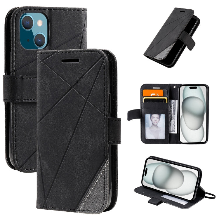 Skin Feel Splicing Leather Phone Case, For iPhone 16, For iPhone 15 Pro Max, For iPhone 15 Pro, For iPhone 15 Plus