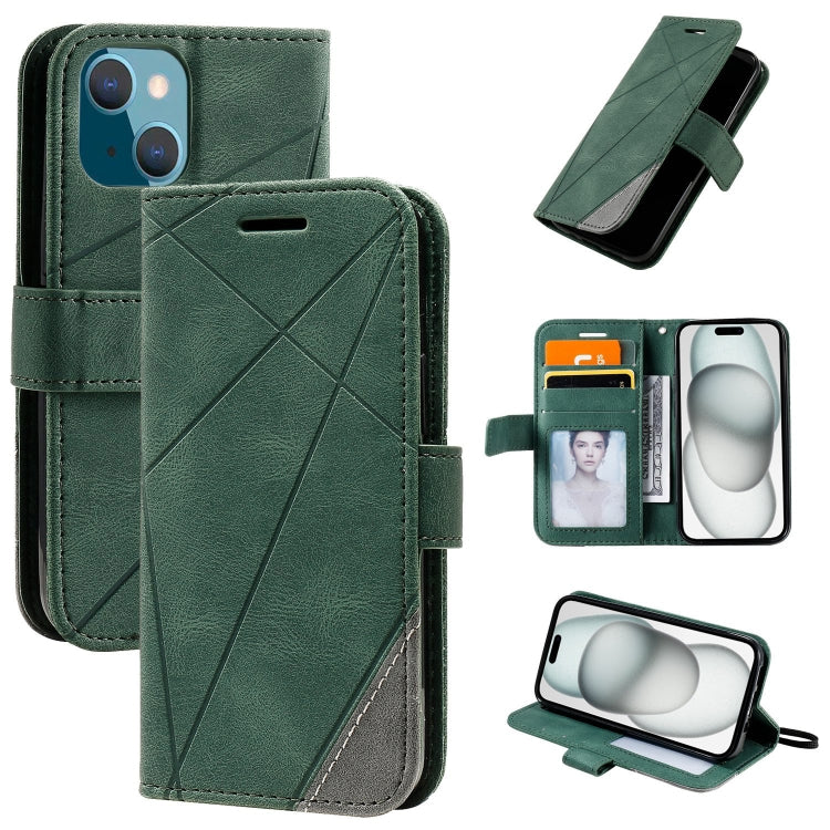 Skin Feel Splicing Leather Phone Case, For iPhone 16, For iPhone 15 Pro Max, For iPhone 15 Pro, For iPhone 15 Plus