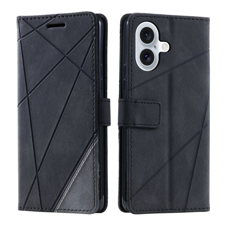 Skin Feel Splicing Leather Phone Case, For iPhone 16e, For iPhone 16 Pro Max, For iPhone 16 Pro, For iPhone 16 Plus