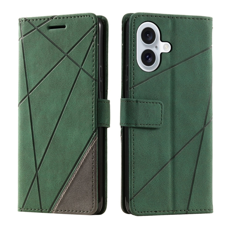 Skin Feel Splicing Leather Phone Case, For iPhone 16e, For iPhone 16 Pro Max, For iPhone 16 Pro, For iPhone 16 Plus