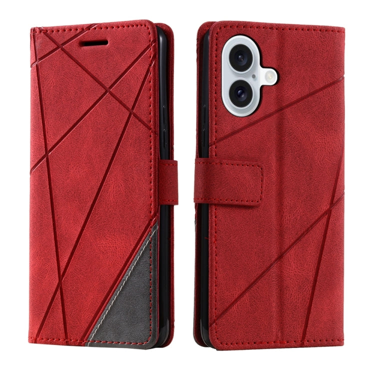 Skin Feel Splicing Leather Phone Case, For iPhone 16, For iPhone 15 Pro Max, For iPhone 15 Pro, For iPhone 15 Plus