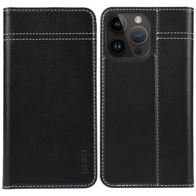 GEBEI Top-grain Horizontal Flip Leather Phone Case, For iPhone 16 Pro Max, For iPhone 16 Pro, For iPhone 16 Plus, For iPhone 16, For iPhone 15 Pro Max, For iPhone 15 Pro, For iPhone 15 Plus, For iPhone 15