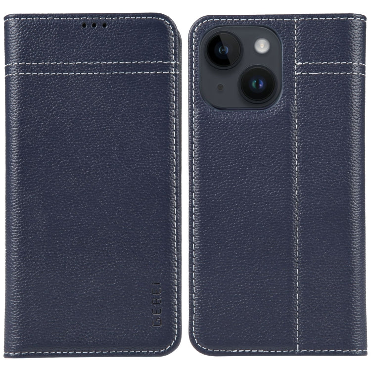 GEBEI Top-grain Horizontal Flip Leather Phone Case, For iPhone 16 Pro Max, For iPhone 16 Pro, For iPhone 16 Plus, For iPhone 16, For iPhone 15 Pro Max, For iPhone 15 Pro, For iPhone 15 Plus, For iPhone 15