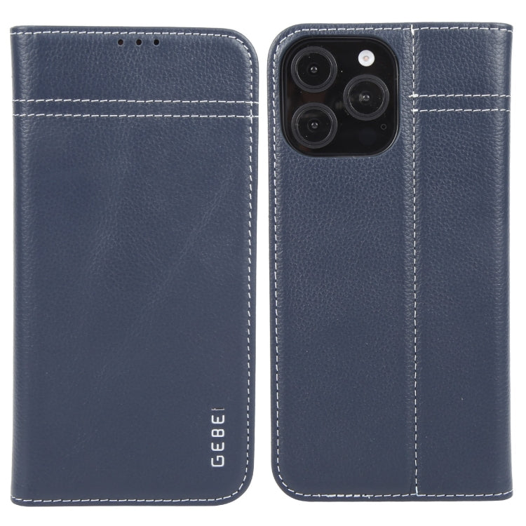 GEBEI Top-grain Horizontal Flip Leather Phone Case, For iPhone 16 Pro Max, For iPhone 16 Pro, For iPhone 16 Plus, For iPhone 16, For iPhone 15 Pro Max, For iPhone 15 Pro, For iPhone 15 Plus, For iPhone 15