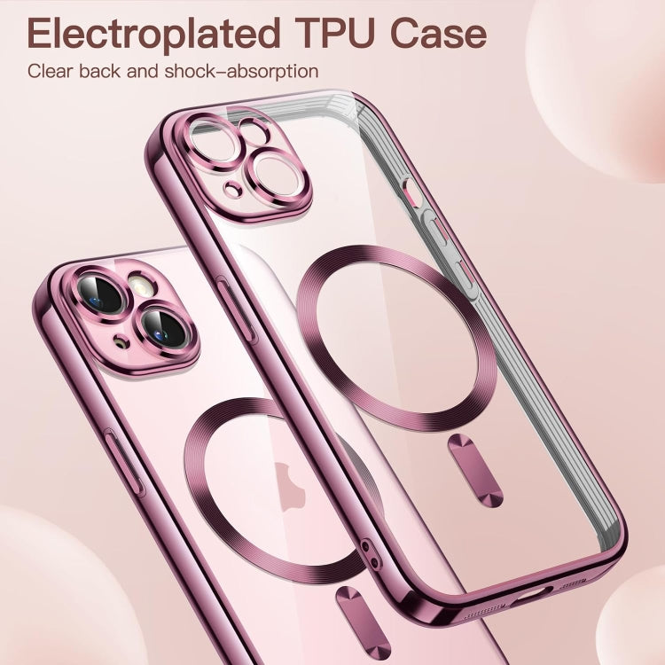 Transparent Electroplated Magsafe Magnetic TPU Phone Case, For iPhone 15 Plus, For iPhone 14 Plus, For iPhone 14, For iPhone 14 Pro, For iPhone 14 Pro Max