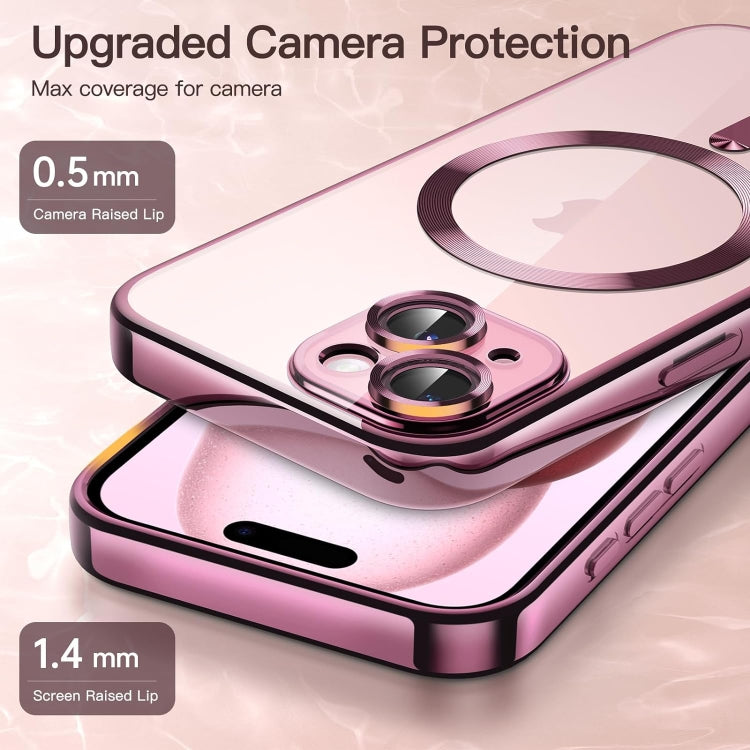 Transparent Electroplated Magsafe Magnetic TPU Phone Case, For iPhone 15 Plus, For iPhone 14 Plus, For iPhone 14, For iPhone 14 Pro, For iPhone 14 Pro Max