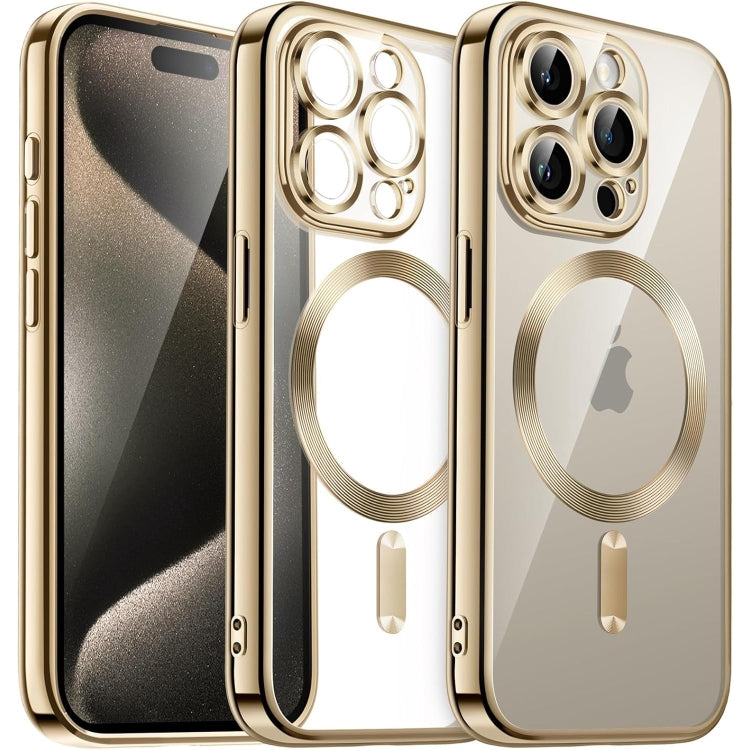 Transparent Electroplated Magsafe Magnetic TPU Phone Case, For iPhone 16 Pro Max, For iPhone 16 Pro, For iPhone 16, For iPhone 15 Pro Max, For iPhone 15 Pro, For iPhone 15