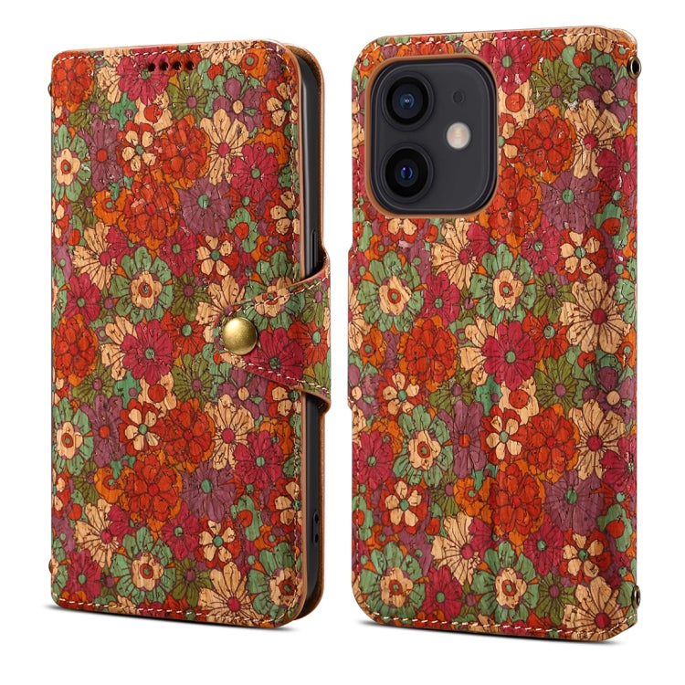 Denior Flower Language Series Cork Fabric Oil Edge Leather Phone Case, For iPhone 12 Pro Max, For iPhone 12 Pro, For iPhone 11 Pro Max, For iPhone 11, For iPhone 11 Pro